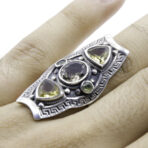 Peridot Gemstone Green Stone, Handmade Ring, Woman's peridot Ring, Artisan Jewelry, 925 Sterling Silver