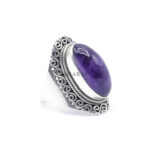 Amethyst Gemstone Oval Stone, Handmade Ring, Woman's Amethyst Ring, Artisan Jewelry, 925 Sterling Silver