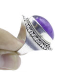 Amethyst Gemstone Oval Stone, Handmade Ring, Woman's Amethyst Ring, Artisan Jewelry, 925 Sterling Silver