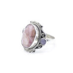Rhodochrosite Gemstone Pink Stone, Handmade Ring, Woman's Rhodochrosite Ring, Artisan Jewelry, 925 Sterling Silver