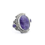 Saphir Bleu Gemstone Oval Stone, Handmade Ring, Saphir Bleu Women Ring, Artisan Jewelry, 925 Sterling Silver 