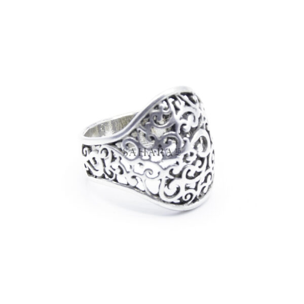 Vintage Ornate Swirl Ring, Moroccan Ring, 925 Sterling Silver