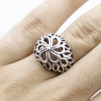 Vintage flower Ornate Swirl Ring, Moroccan Ring, 925 Sterling Silver