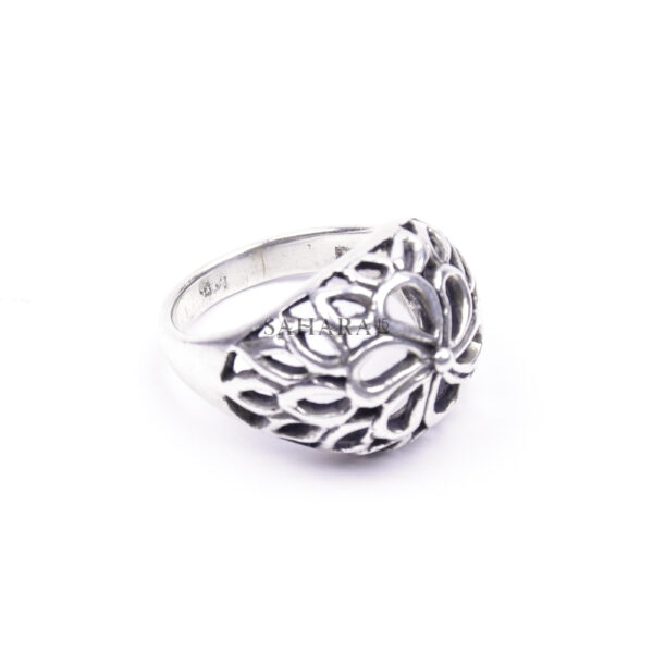 Vintage flower Ornate Swirl Ring, Moroccan Ring, 925 Sterling Silver