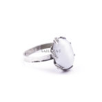 Vintage Real Moonstone Gem Ring 925 Sterling Silver