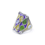 Moroccan enamel Ring, 925 sterling silver Ring, Berber Ring, Kabyle Ring, multi-color ring