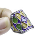 Moroccan enamel Ring, 925 sterling silver Ring, Berber Ring, Kabyle Ring, multi-color ring