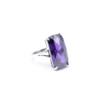 Amethyst Topaz Ring, Purple Cz Stone, Woman's Amethyst Ring, Artisan Jewelry, 925 Sterling Silver