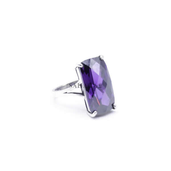 Amethyst Topaz Ring, Purple Cz Stone, Woman's Amethyst Ring, Artisan Jewelry, 925 Sterling Silver