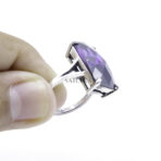 Amethyst Topaz Ring, Purple Cz Stone, Woman's Amethyst Ring, Artisan Jewelry, 925 Sterling Silver