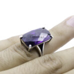 Amethyst Topaz Ring, Purple Cz Stone, Woman's Amethyst Ring, Artisan Jewelry, 925 Sterling Silver