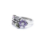 Amethyst and Peridots Ring, Peridots Ring, Amethyst Ring, Woman's Amethyst Ring, Artisan Jewelry, 925 Sterling Silver