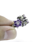Amethyst and Peridots Ring, Peridots Ring, Amethyst Ring, Woman's Amethyst Ring, Artisan Jewelry, 925 Sterling Silver