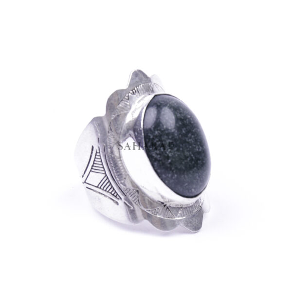 Green Jade Oxidized Ring, Oval Ring, Green Stone, Artisan Jewelry, 925 Sterling Silver