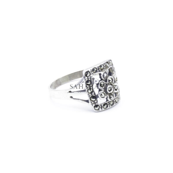Marcasite Ring, Marcasite Flower Ring, Handmade Ring, Artisan Jewelry, 925 Sterling Silver