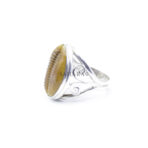 Orange Cowrie Shell Adjustable Ring, Cowrie Shell Ring, Handmade Ring, 925 Sterling Silver