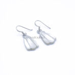 Mother of Pearl Earrings, 925 Sterling Silver, Art Deco Fan Earring, Handcrafted Jewelry, Iridescent Shell Inlay, Boho Chic Wedding