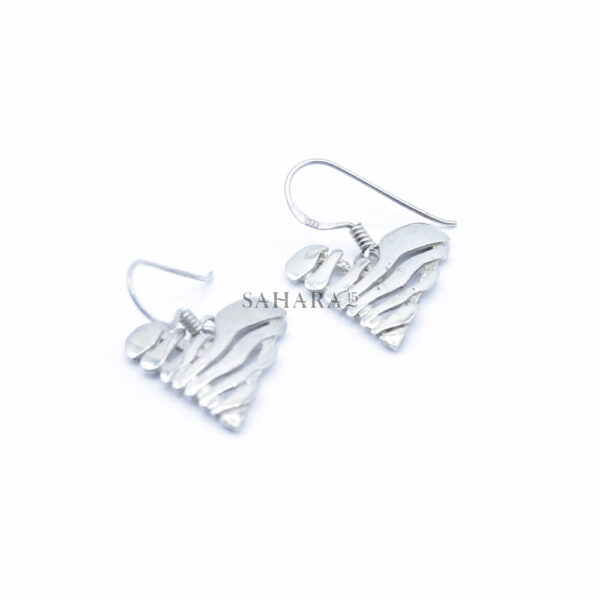 Heart Charm Earrings, Antique Silver Drop Earrings, Dangling Silver Earrings, Boho Statement Gift Earrings.