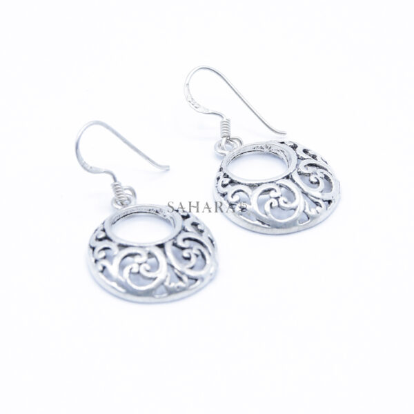 Perforated Earrings, 925 Sterling Silver, Round Earring, Handcrafted Jewelry, Festival Earrings, Boho Chic Wedding