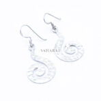 Hammered Silver Spiral Earrings Dangle, Drop Earrings, 925 Sterling Silver Spiral Studs, Boho Statement Gift Earrings