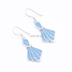 Natural Blister Pearl Enamel sea shell Dangle, Drop Earrings, 925 Sterling Silver Dangling Silver Earrings, Boho Statement Gift Earrings