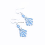Natural Blister Pearl Enamel sea shell Dangle, Drop Earrings, 925 Sterling Silver Dangling Silver Earrings, Boho Statement Gift Earrings
