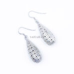 Bali Basket Weave Silver Earrings, Handmade Earring Silver, Weave Pattern Bali Jewelry Artisan Filigree Dangle Jewelry