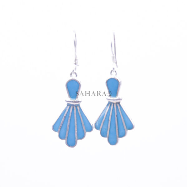 Natural Blister Pearl Enamel sea shell Dangle, Drop Earrings, 925 Sterling Silver Dangling Silver Earrings, Boho Statement Gift Earrings