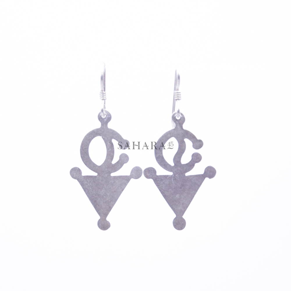 Berber Earring Silver, Moroccan Earrings Drop Tazerzit Vintage Hook Artisan Filigree Dangle Jewelry Handmade
