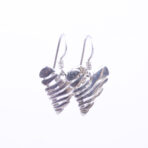 Heart Charm Earrings, Antique Silver Drop Earrings, Dangling Silver Earrings, Boho Statement Gift Earrings.