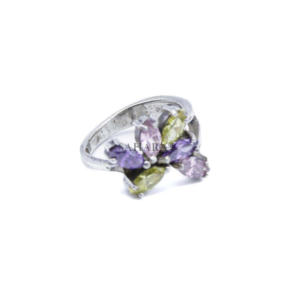 Amethyst and Peridot Ring, Peridots Ring, Amethyst Ring, Woman's Amethyst Ring, Artisan Jewelry, 925 Sterling Silver
