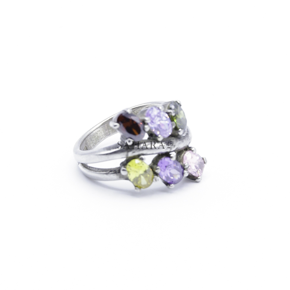 Amethyst and Peridot Ring, Peridot Ring, Amethyst Ring, Woman's Amethyst Ring, Artisan Jewelry, 925 Sterling Silver