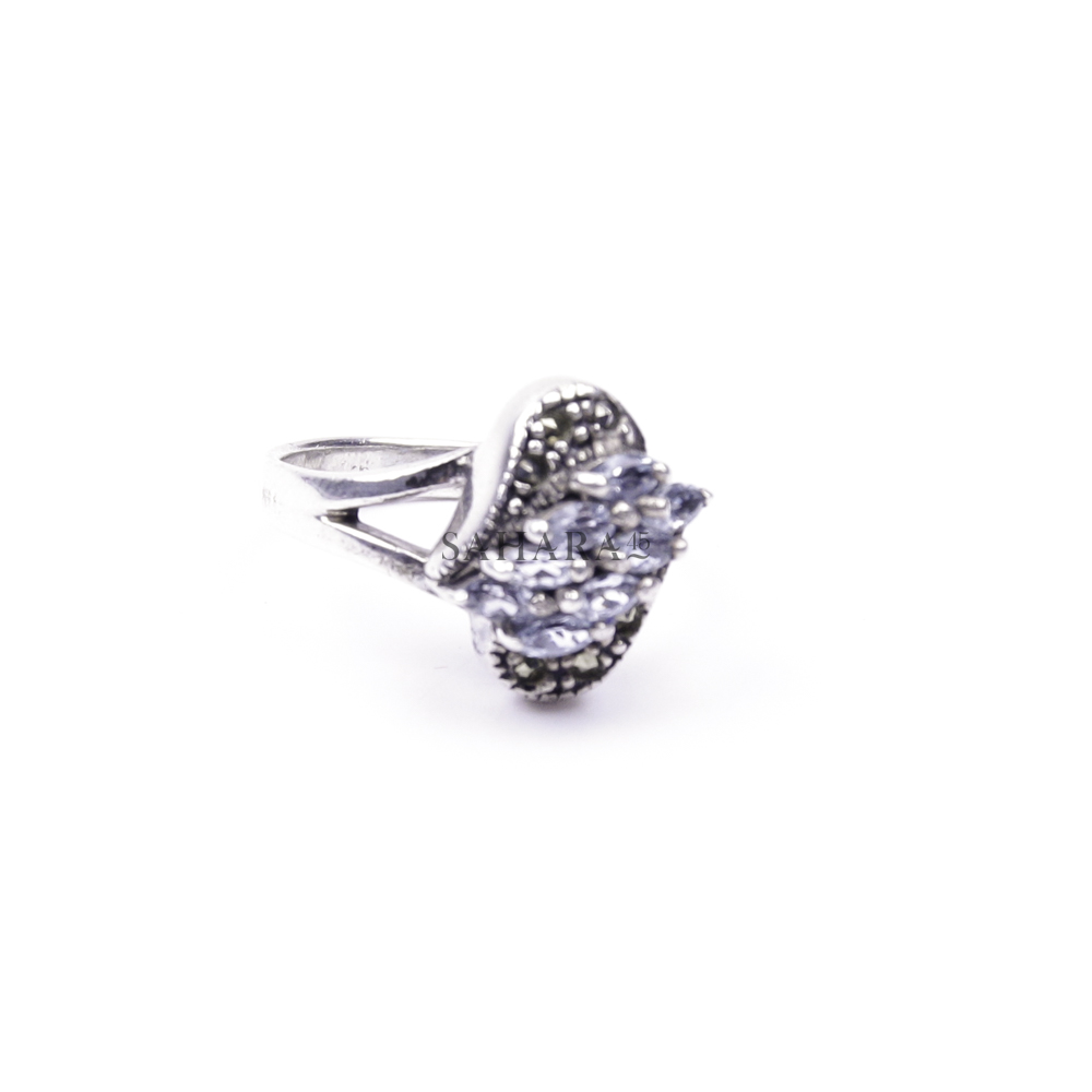 Amethyst Topaz Ring, Purple Cz Stone, Woman's Amethyst Ring, Artisan Jewelry, 925 Sterling Silver