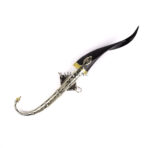 Jambiya Moroccan Handmade Large Dagger Black Handle goat Knife Stainless Steel Islamic Authentic Arabic