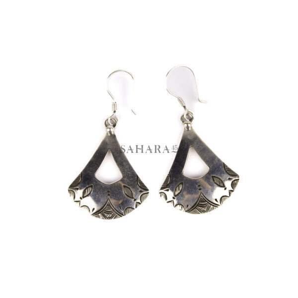 Tuareg Earring Silver, Tribal Moroccan Jewelry Ethnic, African Cross Handmade Niger, Vintage Gypsy