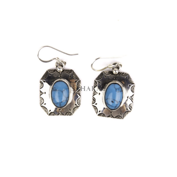 Turquoise Earring, Tuareg Earring, African Earring, Moroccan Earring, Dangle Earring, Handmade Artisan Earring, 925 Silver