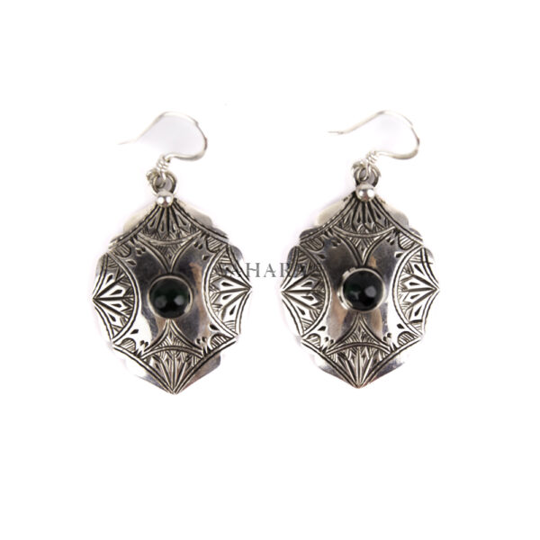 Green Argent Earring, Tuareg Earring, African Earring, Moroccan Earring, Dangle Earring, Handmade Artisan Earring, 925 Silver