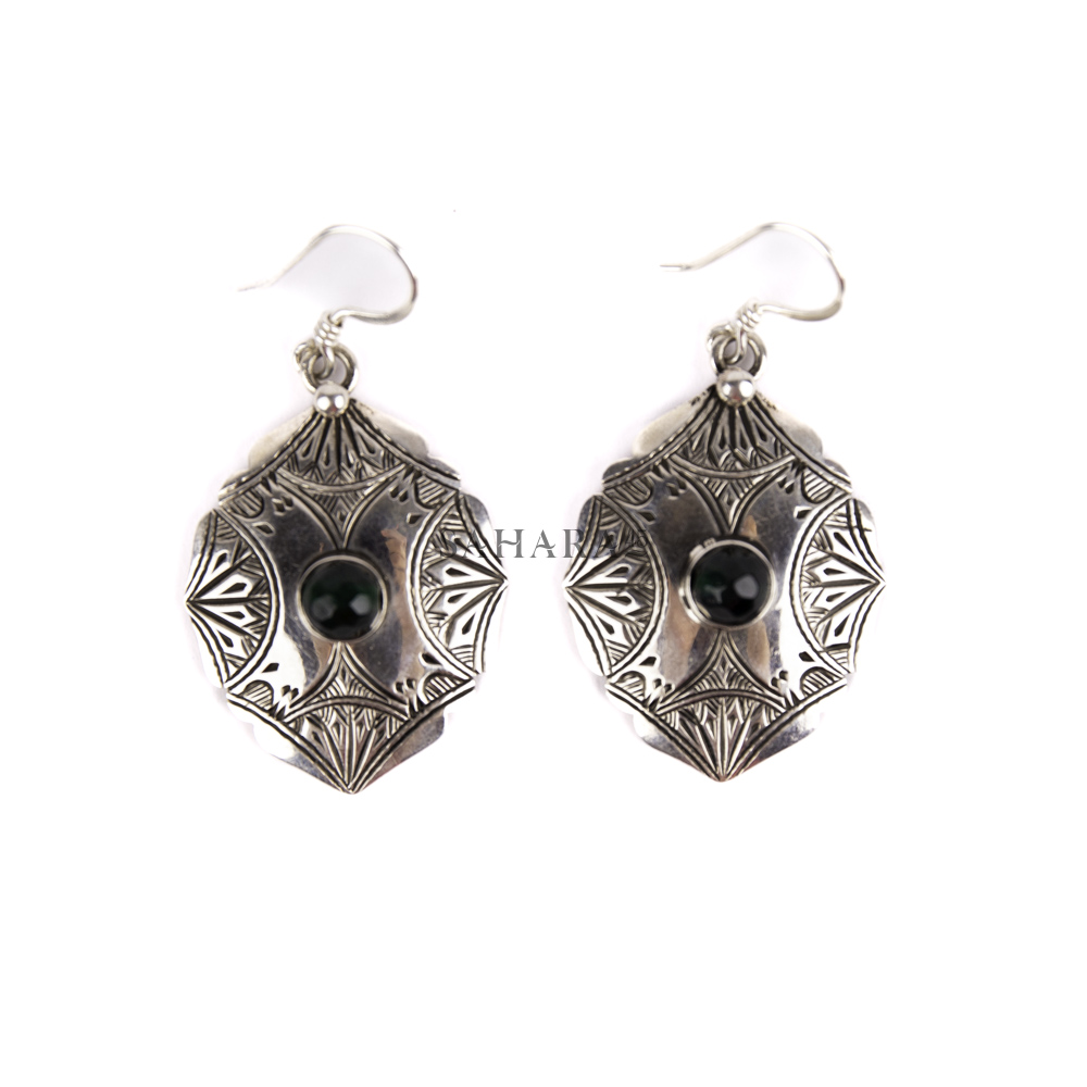 Green Argent Earring, Tuareg Earring, African Earring, Moroccan Earring, Dangle Earring, Handmade Artisan Earring, 925 Silver