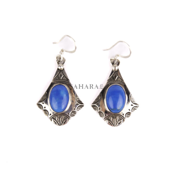 Turquoise Earring, Tuareg Earring, African Earring, Moroccan Earring, Dangle Earring, Handmade Artisan Earring, 925 Silver