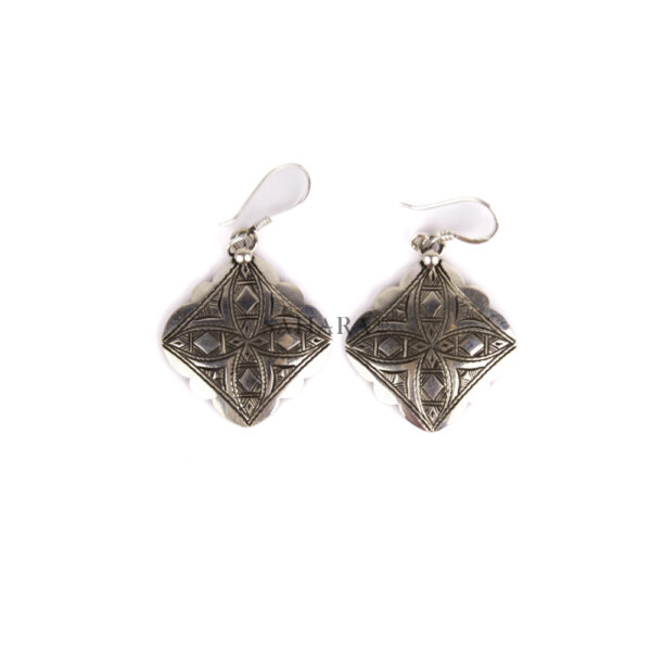 Tuareg Earring Silver, Tribal Moroccan Jewelry Ethnic, African Cross Handmade Niger