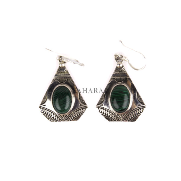 Green Agate Earring, Tuareg Earring, African Earring, Moroccan Earring, Dangle Earring, Handmade Artisan Earring, 925 Silver