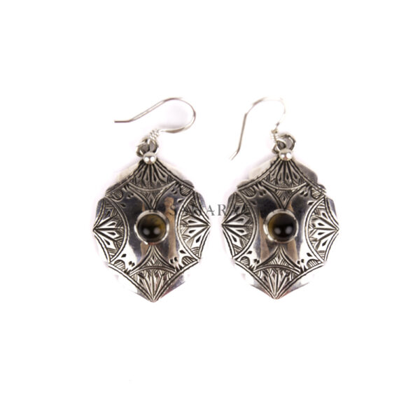 Tiger's Eye Earring, Earring Tuareg, African Earring, Dangle Earring, Handmade Artisan Earring, 925 Silver