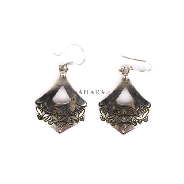 Tuareg Earring Silver, Tribal Moroccan Jewelry Ethnic, African Cross Handmade Niger, Vintage Gypsy