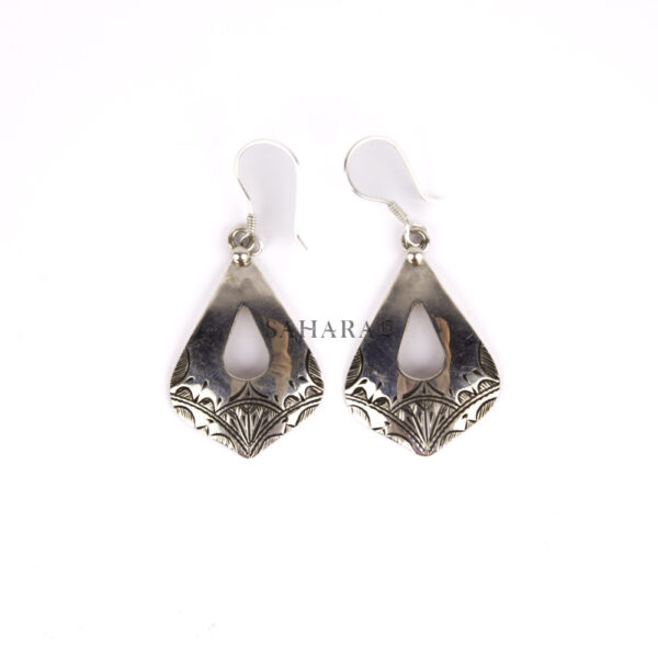 Tuareg Earring Silver, Tribal Moroccan Jewelry Ethnic, African Cross Handmade, Vintage Gypsy