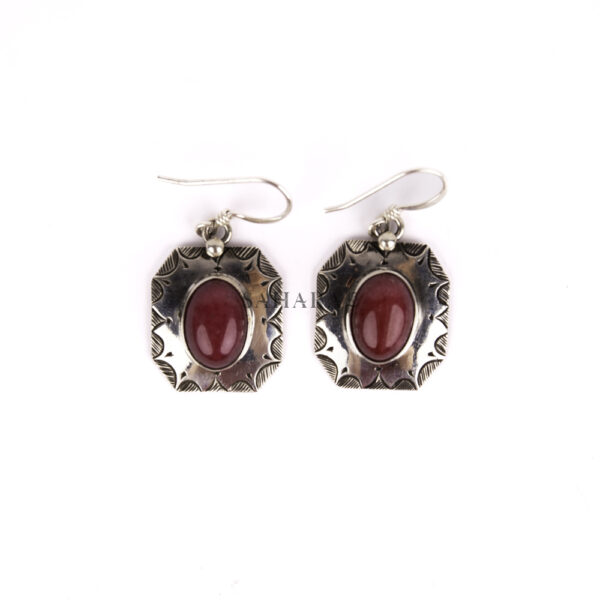 Red Agate Earring, Tuareg Earring, African Earring, Moroccan Earring, Dangle Earring, Handmade Artisan Earring, 925 Silver