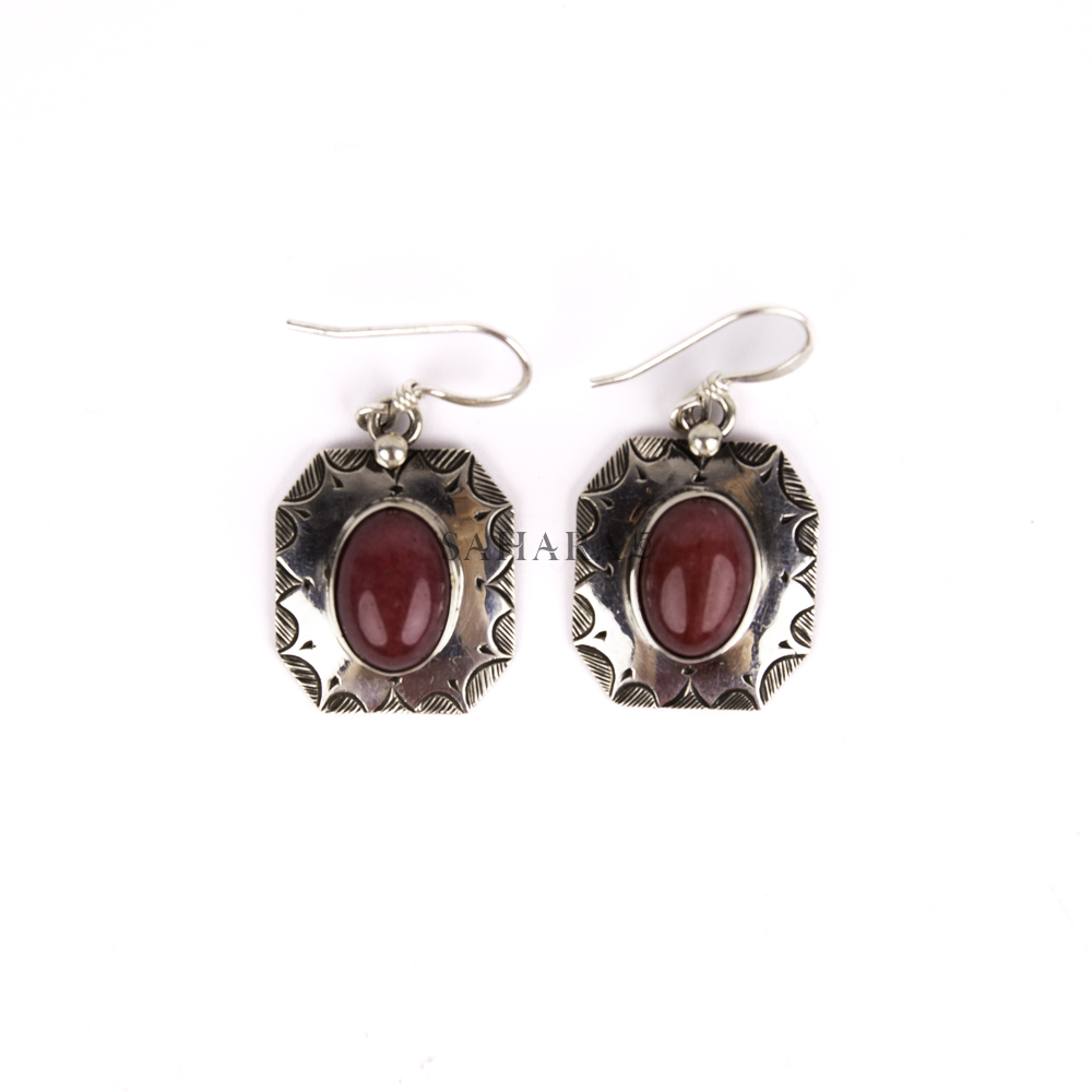 Red Agate Earring, Tuareg Earring, African Earring, Moroccan Earring, Dangle Earring, Handmade Artisan Earring, 925 Silver