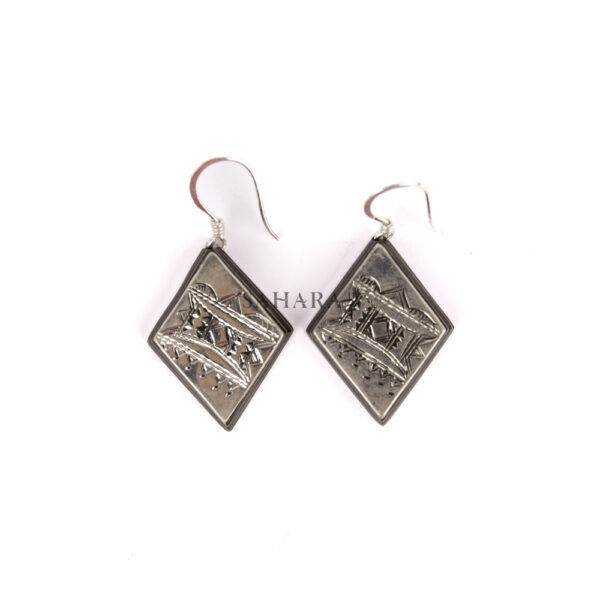 Ebony Earring, Tuareg Earring, African Earring, Moroccan Earring, Vintage Earring, Handmade Artisan Earring, 925 Silver