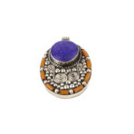 Tibetan Pendant, Handmade Tibetan, Lapis Lazuli Stone, Coral Tibetan Jewelry