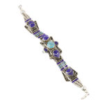 Lapis Lazuli, Turquoise, Bracelet Tibetan Silver Handmade Jewelry Ethnic Tribal Nepalese Bracelet Nepali