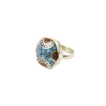 Tibetan Ring, Handmade Tibetan, Red Coral With Turquoise Ring Tibetan Jewelry